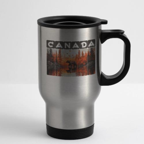 Canada Wilderness Art - 14 oz Travel Mug with Handle