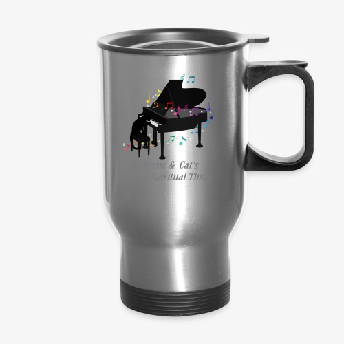 Music & Cat's it's A Spiritual Thing - 14 oz Travel Mug with Handle
