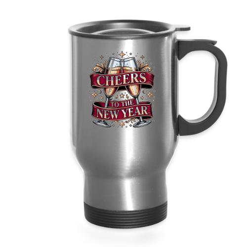 New Year's Champagne T-Shirt - 14 oz Travel Mug with Handle