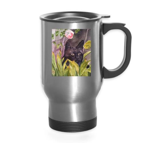 Black cat - 14 oz Travel Mug with Handle