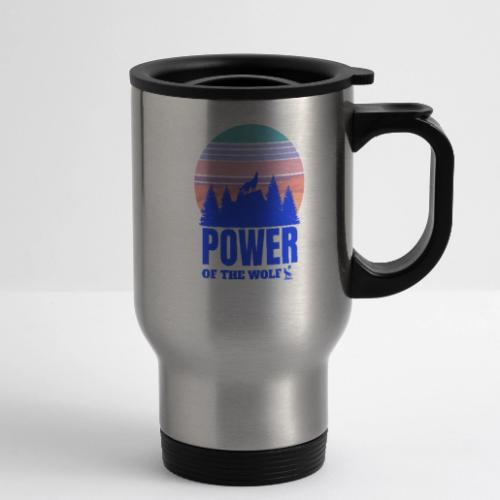Power Of The Wolf - 14 oz Travel Mug with Handle
