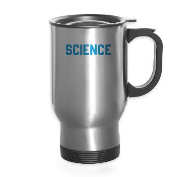 Professor of Logic At The University of Science - 14 oz Travel Mug with Handle - silver - Front