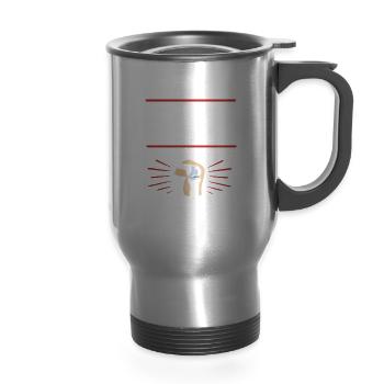 Post Surgery Recovery Funny Knee Surgery - 14 oz Travel Mug with Handle - silver - Front