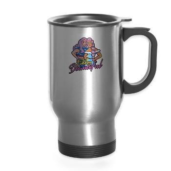 Filthy Beautiful - inclusion - 14 oz Travel Mug with Handle - silver - Front
