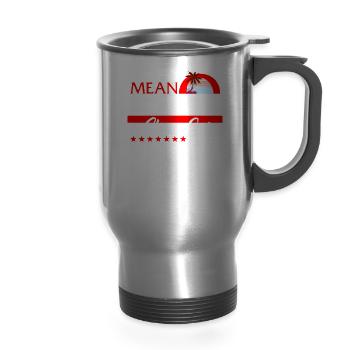 Mean Tweets And Cheap Gas 2024 Shirt, President - 14 oz Travel Mug with Handle - silver - Front