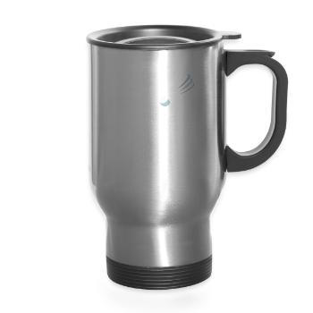 Badminton - 14 oz Travel Mug with Handle - silver - Front