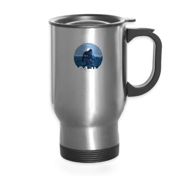 Social Distancing World Champion Since 1984 - - 14 oz Travel Mug with Handle - silver - Front
