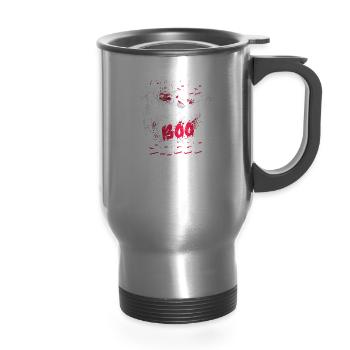 This is boo sheet - boo - 14 oz Travel Mug with Handle - silver - Front