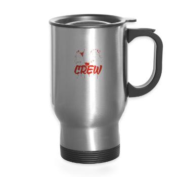 Boo Boo Crew - boo Halloween - 14 oz Travel Mug with Handle - silver - Front