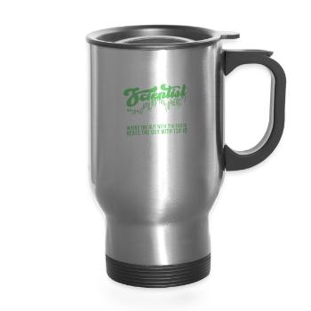 You don't need to be a rocket scientist. - 14 oz Travel Mug with Handle - silver - Front