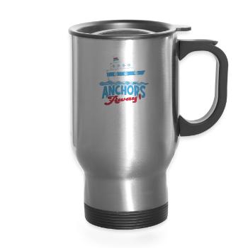 Anchors away! - Cruise - 14 oz Travel Mug with Handle - silver - Front