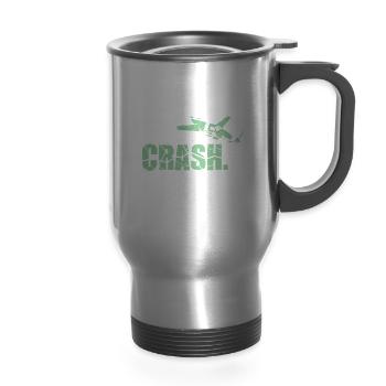 RC Model Airplane Pilot Gift - 14 oz Travel Mug with Handle - silver - Front