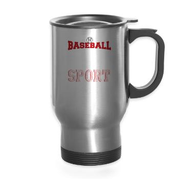 Baseball is my kinda sports - 14 oz Travel Mug with Handle - silver - Front