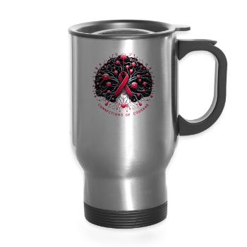 Stroke Survivor Stroke Awareness Rehab Stroke - 14 oz Travel Mug with Handle - silver - Front