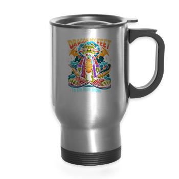 Renaissance Fair Outfit Medieval Ren Faire - 14 oz Travel Mug with Handle - silver - Front