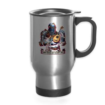 Renaissance Fair Outfit Medieval Ren Faire - 14 oz Travel Mug with Handle - silver - Front