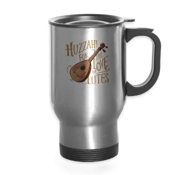 Renaissance Fair Outfit Medieval Ren Faire - 14 oz Travel Mug with Handle - silver - Front