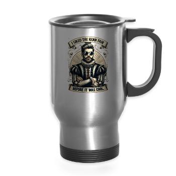 Renaissance Fair Outfit Medieval Ren Faire - 14 oz Travel Mug with Handle - silver - Front