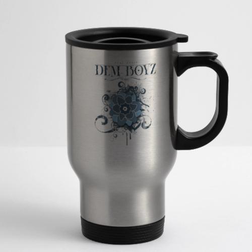 Flower Splash Blues - 14 oz Travel Mug with Handle