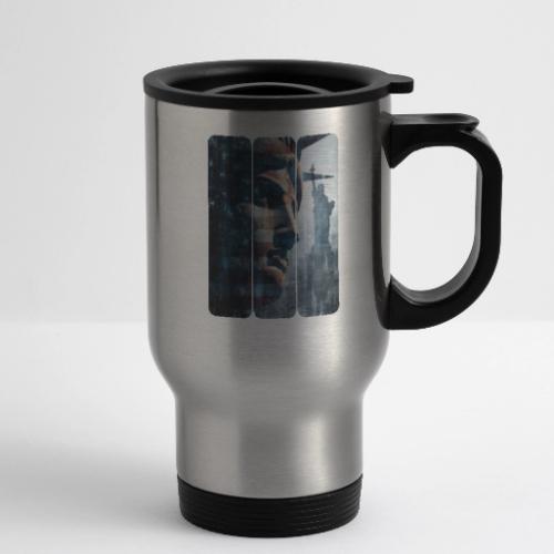 USA: Liberty in Three Visions - 14 oz Travel Mug with Handle