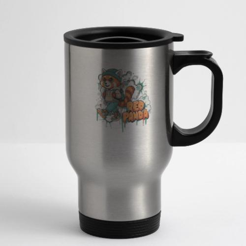 Red Panda Street Graffiti Vibes - 14 oz Travel Mug with Handle