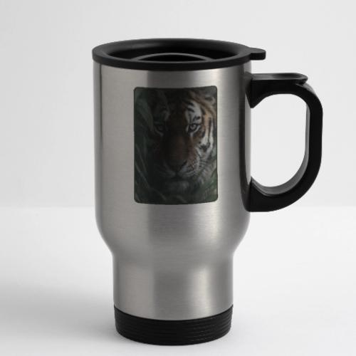 Tiger Jungle Eyes Wildlife Design - 14 oz Travel Mug with Handle