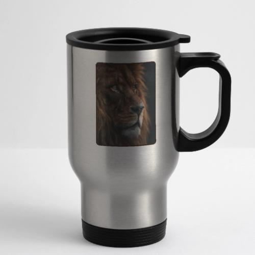 Lion Portrait Majestic Wildlife Design - 14 oz Travel Mug with Handle