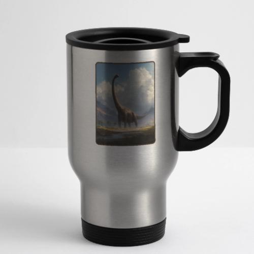 Brachiosaurus Valley Landscape Design - 14 oz Travel Mug with Handle