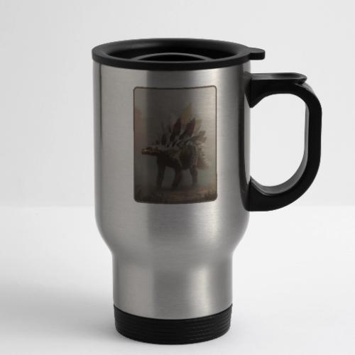 Stegosaurus Misty Forest Design - 14 oz Travel Mug with Handle