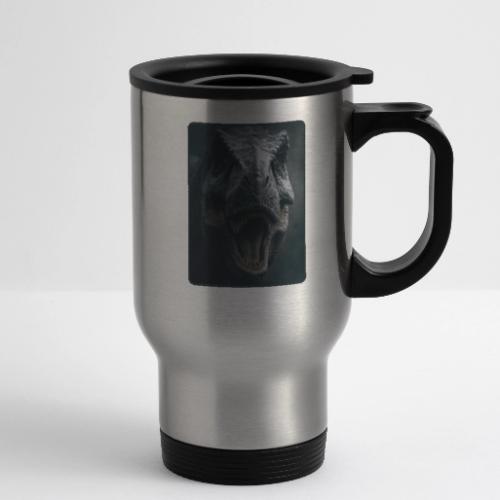T Rex Cinematic Close-Up Design - 14 oz Travel Mug with Handle