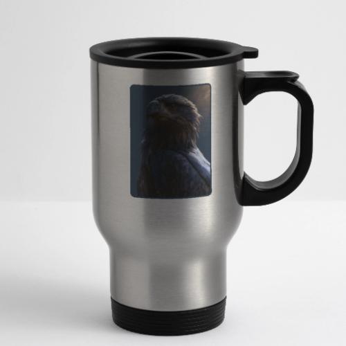 Majestic Eagle Cinematic Portrait Design - 14 oz Travel Mug with Handle