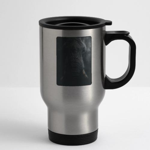 Shadow Elephant Intense Eyes Design - 14 oz Travel Mug with Handle