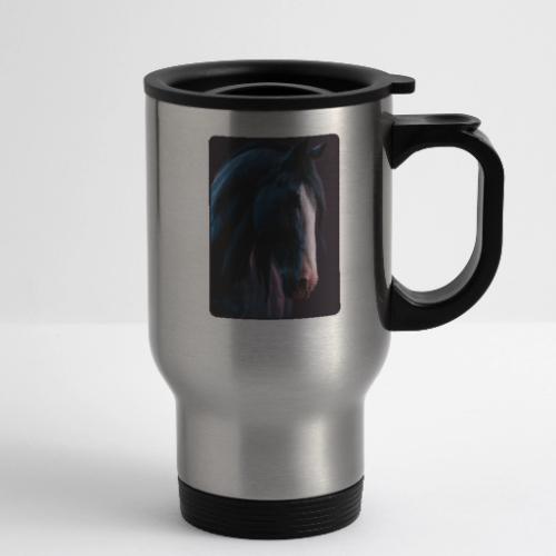Noble Horse Cinematic Portrait Design - 14 oz Travel Mug with Handle