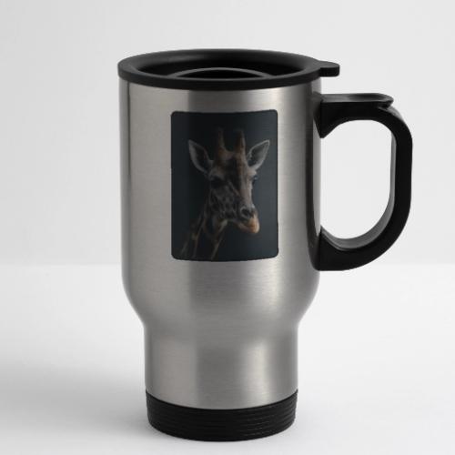 Majestic Giraffe Artistic Portrait Design - 14 oz Travel Mug with Handle