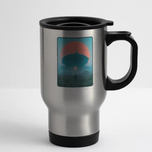 Astronaut Alien Outpost Design - 14 oz Travel Mug with Handle