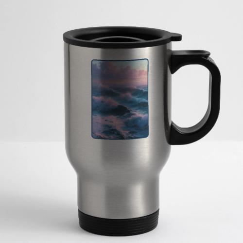 Dreamy Pastel Ocean Sunset Art - 14 oz Travel Mug with Handle