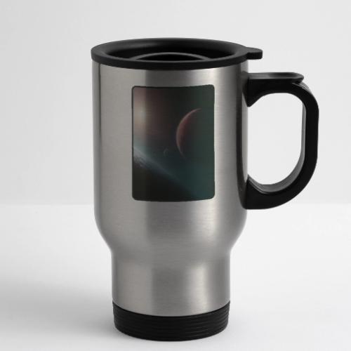 Deep Space Planet Horizon Art - 14 oz Travel Mug with Handle