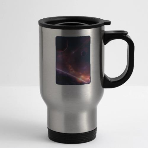 Cosmic Sunset Nebula Space Art - 14 oz Travel Mug with Handle
