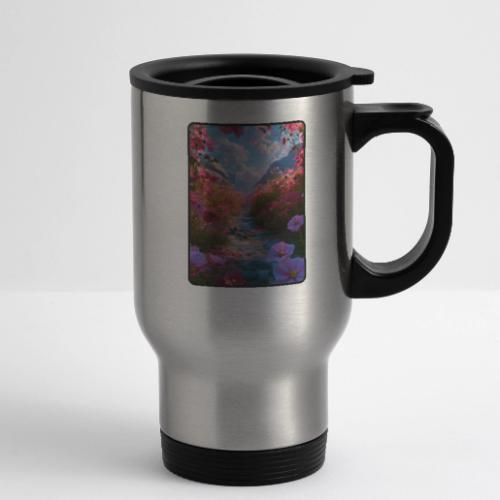 Dreamy Cosmos Valley Landscape Art - 14 oz Travel Mug with Handle
