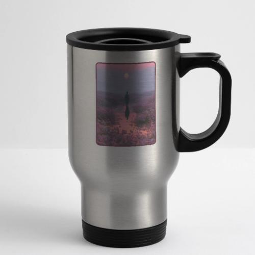 Ethereal Sunset Flower Field Art - 14 oz Travel Mug with Handle