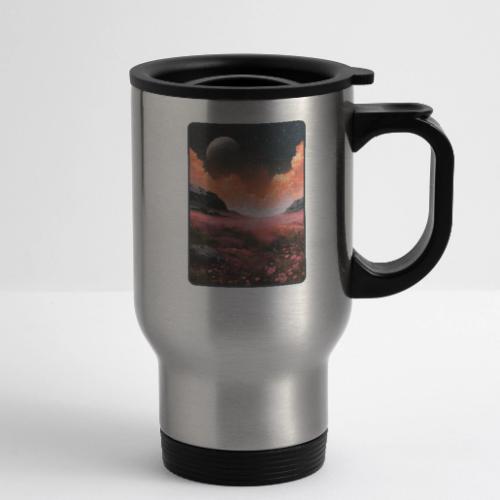 Moonlit Fantasy Flower Landscape - 14 oz Travel Mug with Handle