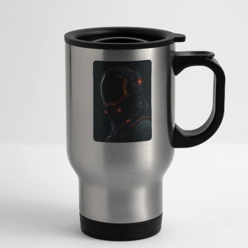 Futuristic Astronaut Helmet - 14 oz Travel Mug with Handle