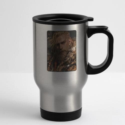 Battle-Scarred Viking Warrior - 14 oz Travel Mug with Handle