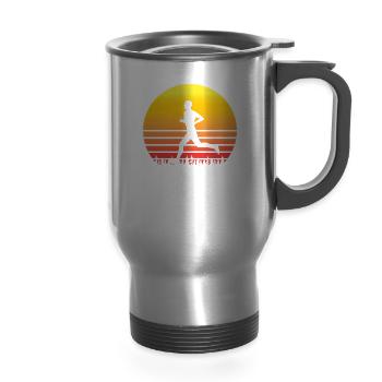 Ultra Runner - 14 oz Travel Mug with Handle - silver - Front