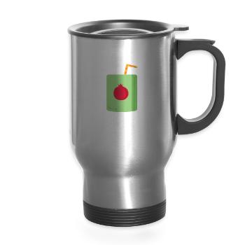 Pomegranate Juice - 14 oz Travel Mug with Handle - silver - Front