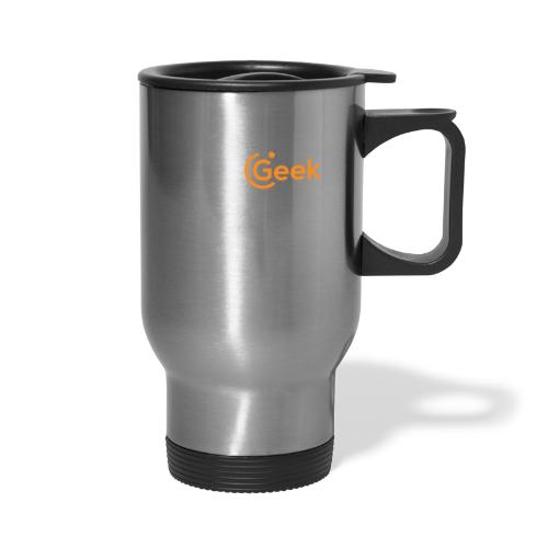 MSPGeekWhiteLogo - Travel Mug with Handle