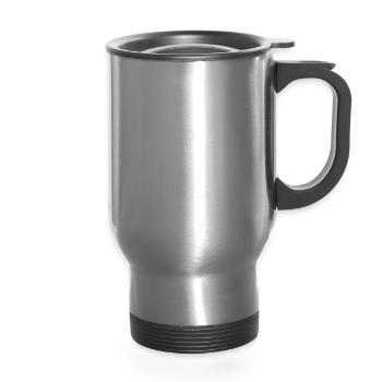 Beach Clean Up Team Coast Beaches Cleaning - 14 oz Travel Mug with Handle - silver - Front