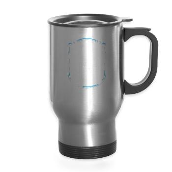 Beach Clean Up Squad Coast Beaches Cleaning - 14 oz Travel Mug with Handle - silver - Front