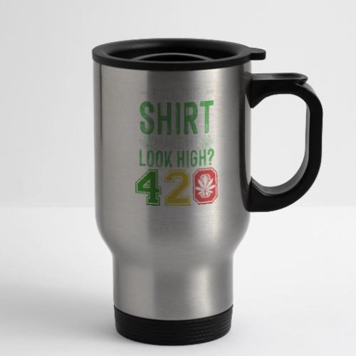 Uproarious 420 Good Herb Weed Marijuana Design - 14 oz Travel Mug with Handle
