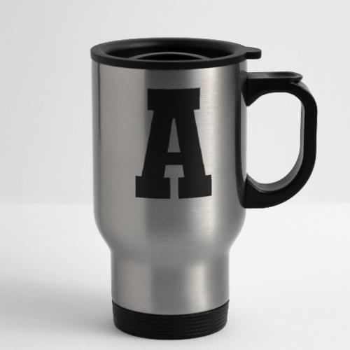 Varsity Letter A Athletic Monogram Design - 14 oz Travel Mug with Handle